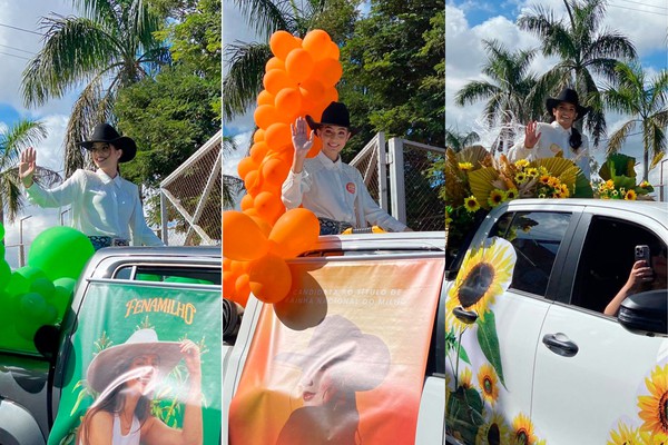 Carreata com as candidatas a Rainha Nacional do Milho percorre diversas ruas da cidade