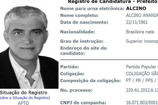 Alcino tem candidatura deferida pelo TRE e vai concorrer à prefeitura de São Gonçalo do Abaeté
