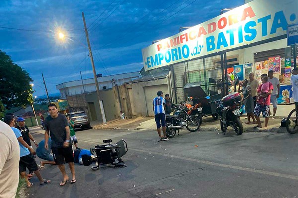Cadeirante é atropelado por motocicleta ao tentar atravessar rua no bairro Jardim Esperança