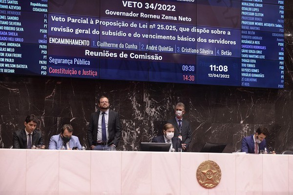 Por 55 votos a 3, deputados derrubam veto de Zema e mantêm reajustes extras para servidores