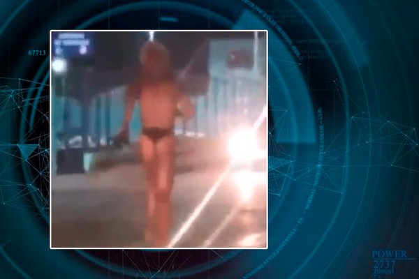 Imagens mostram travesti seminua correndo por sobre carro em Patos de Minas