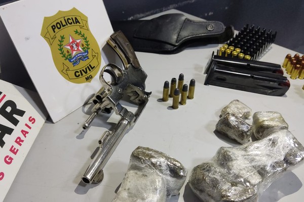 Operação termina com três indivíduos presos e arma, munições e drogas apreendidas em Patos de Minas