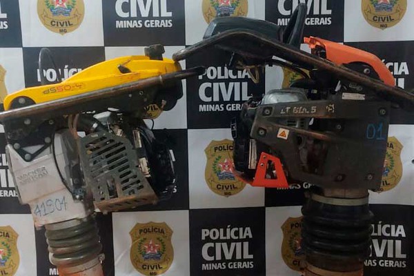 Polícia Civil recupera equipamentos furtados de obra e prende suspeitos na cidade de Araxá